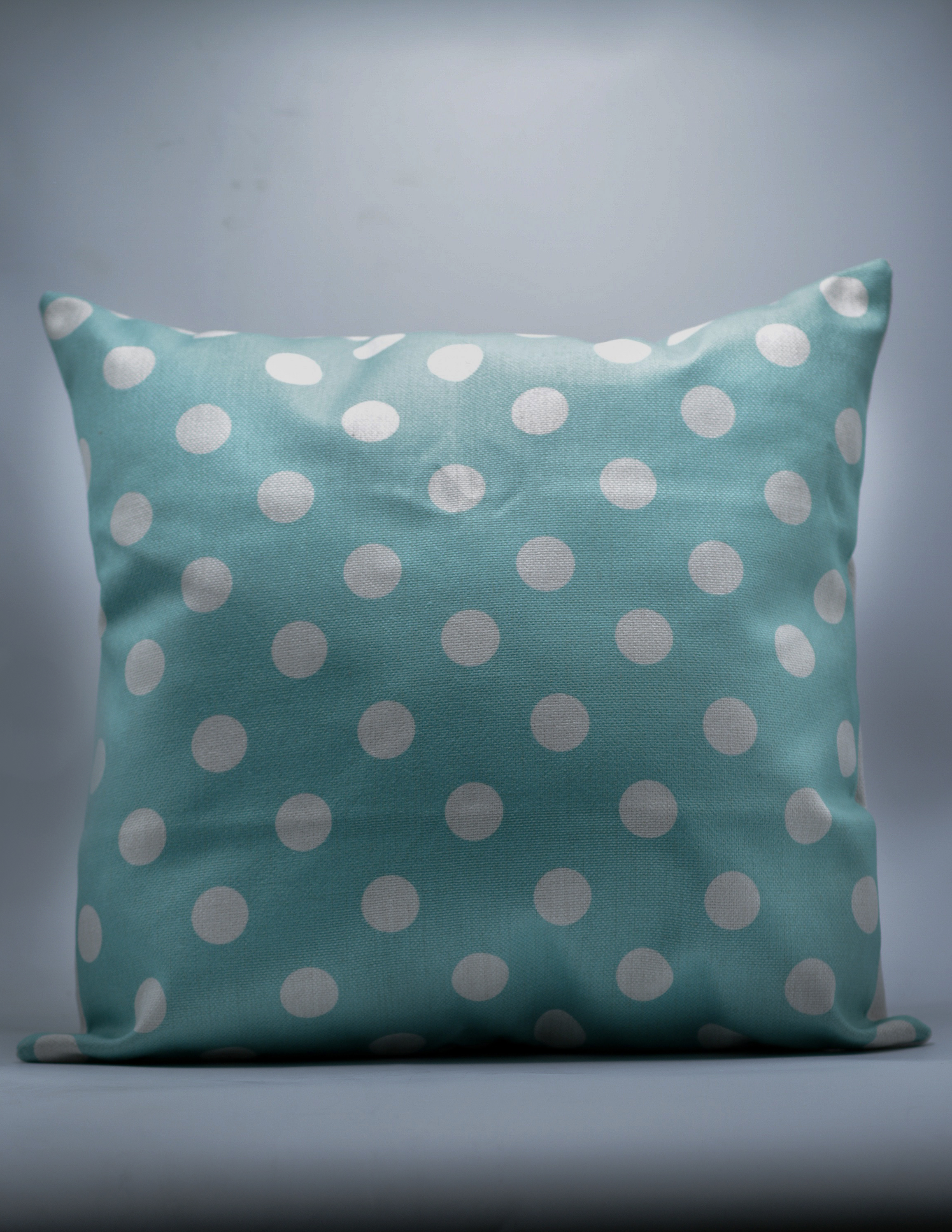 Teal Polka Dot Decorative Throw Pillow Cover