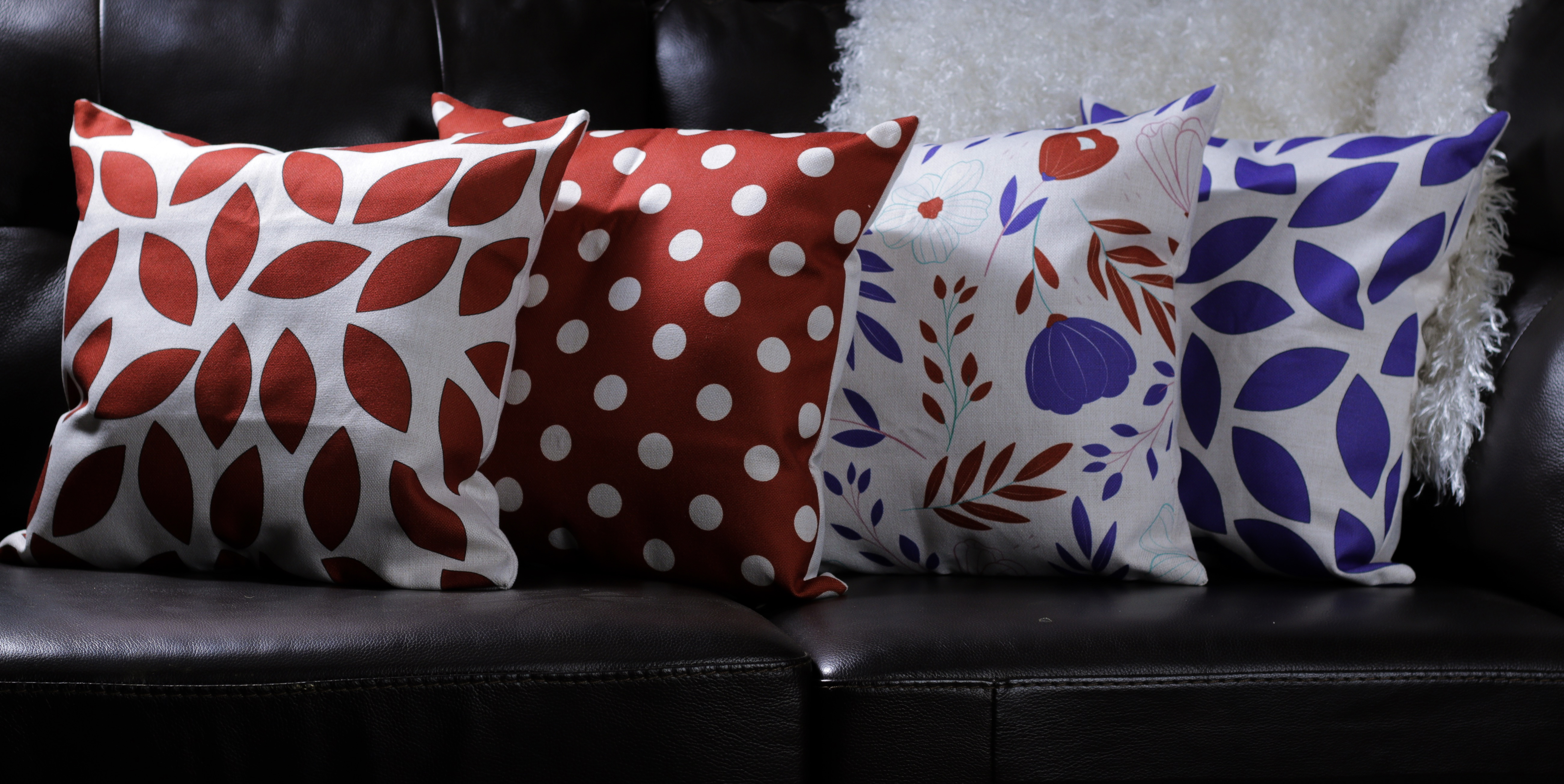 Red/Burgundy Polka Dot Decorative Throw Pillow Cover